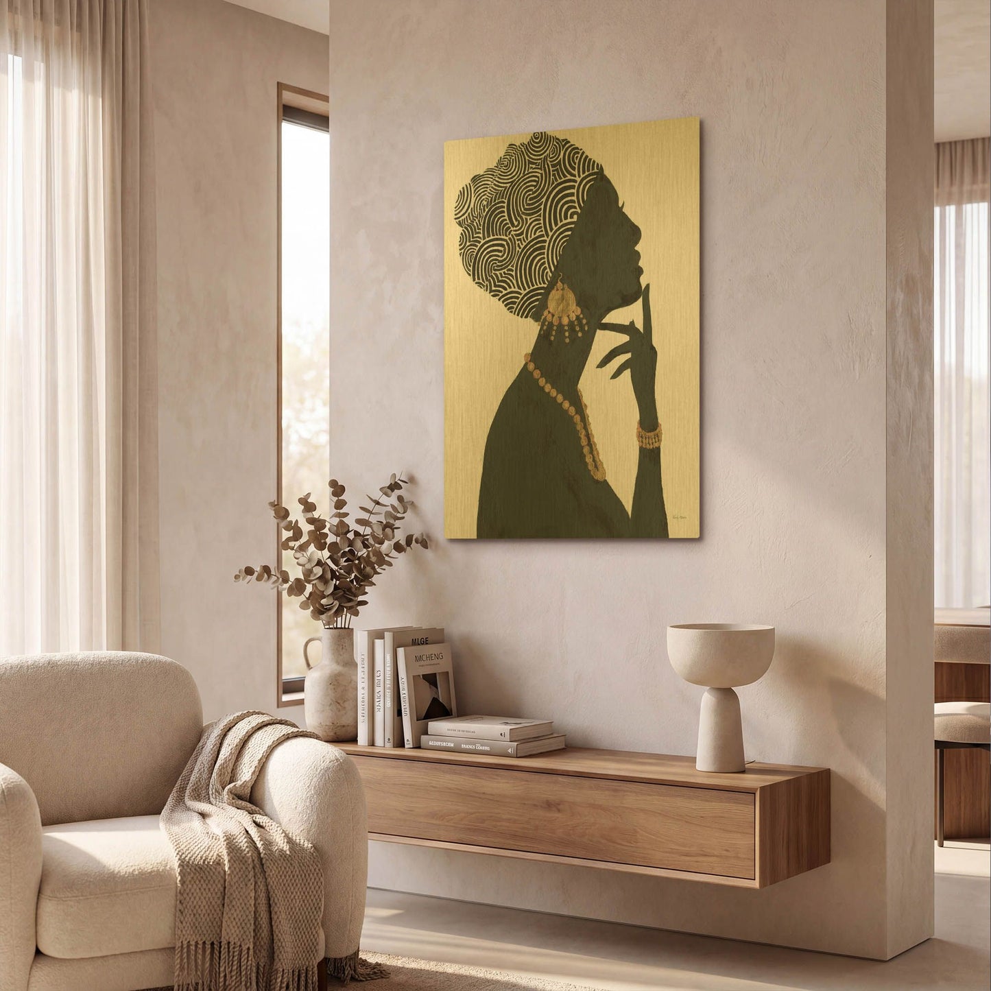 'Graceful Majesty I' By Emily Adams Gold Metal Wall Art