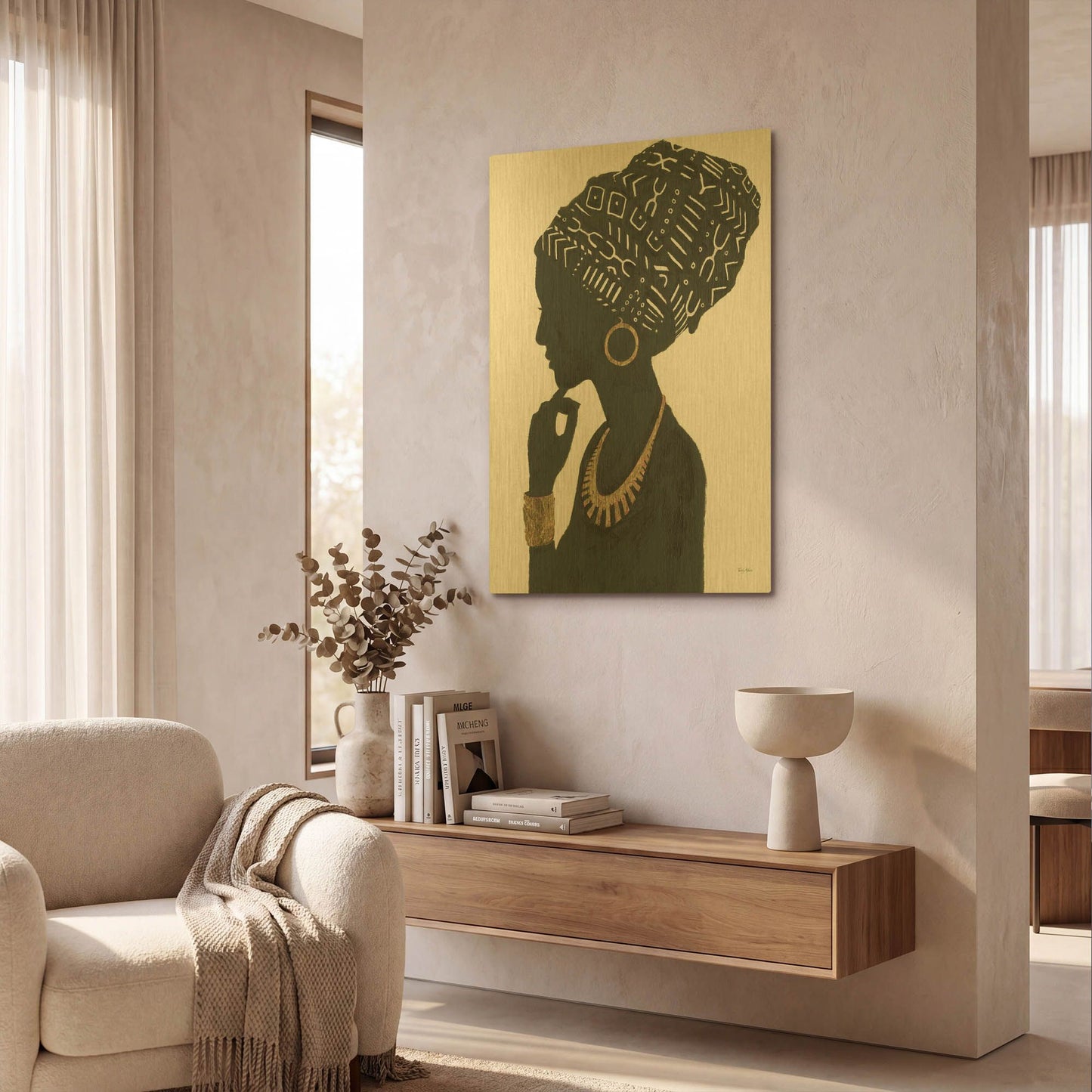 'Graceful Majesty II' By Emily Adams Gold Metal Wall Art