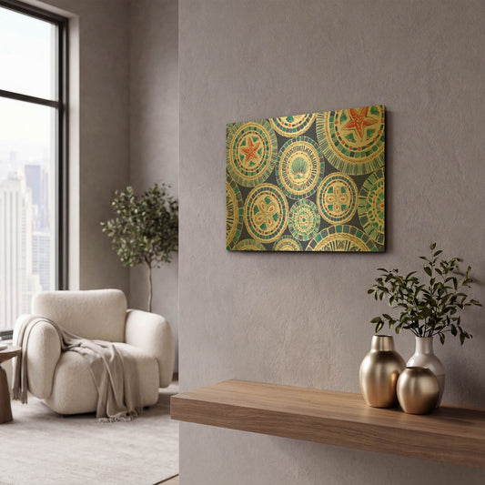 'Maritime XV' By Daphne Brissonnet Gold Metal Wall Art