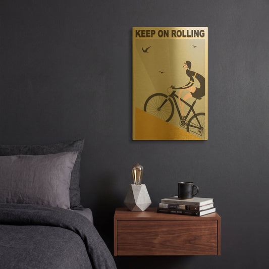 'Keel On Rolling' By Ayse Gold Metal Wall Art