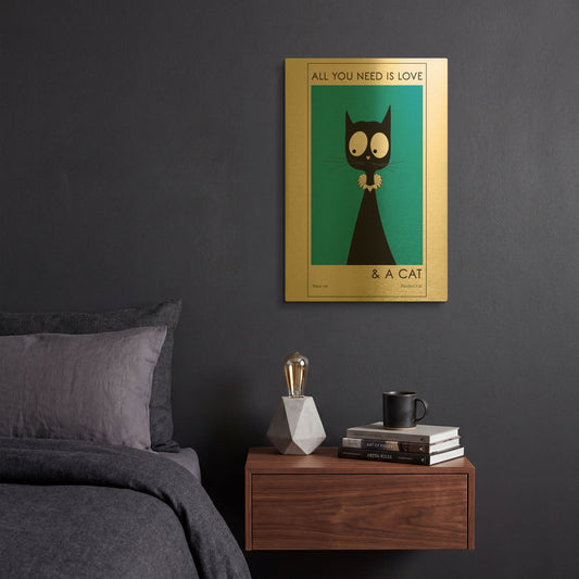 'All You Need Is Love' By Ayse Gold Metal Wall Art