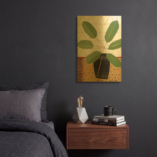 'Gold Tablecloth 4' By Marisa Anon Gold Metal Wall Art