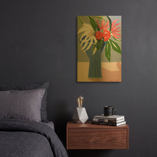 'Spring Florals 10' By Marisa Anon Gold Metal Wall Art