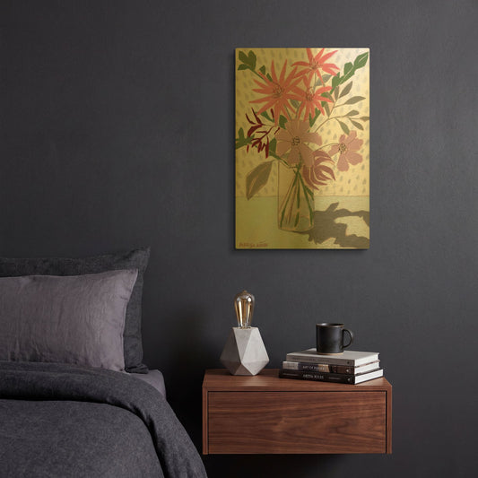 'Summer Flowers' By Marisa Anon Gold Metal Wall Art