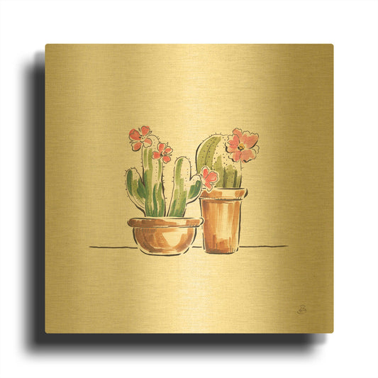 'Desert Bloom VI' By Daphne Brissonnet Gold Metal Wall Art