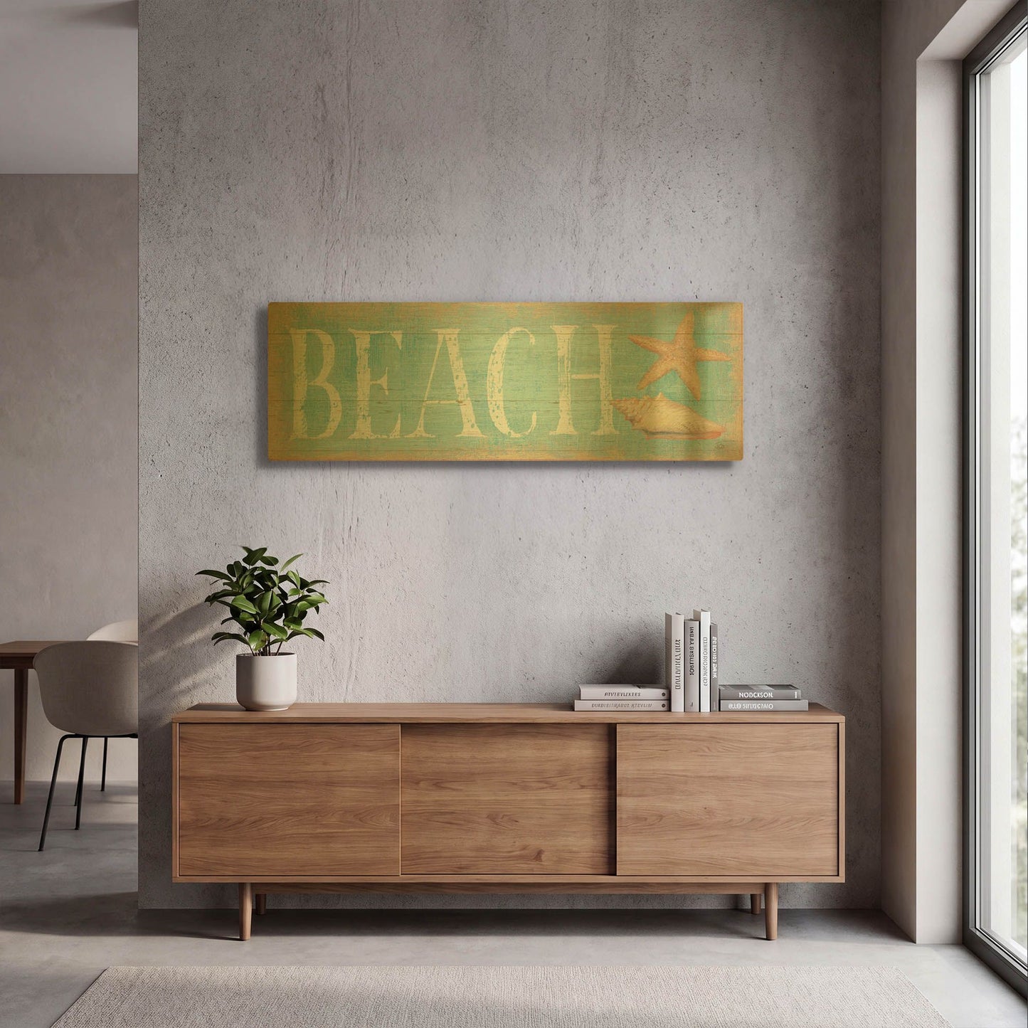 'Pastel Beach' By Daphne Brissonnet Gold Metal Wall Art