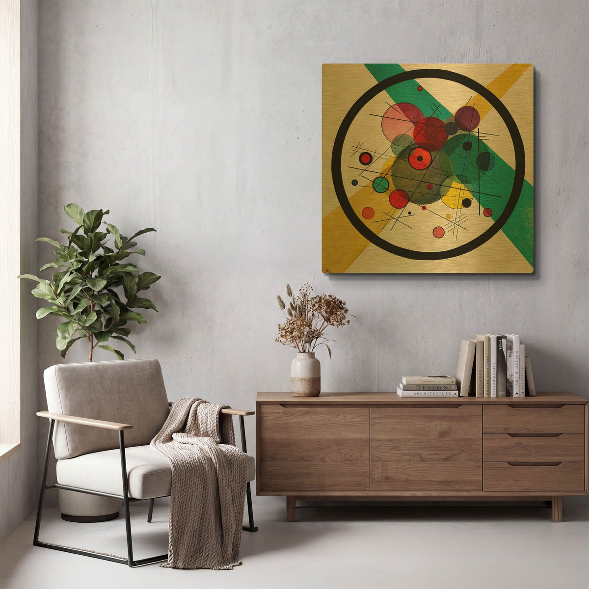 'Circles In A Circle' By Wassily Kandinsky Gold Metal Wall Art
