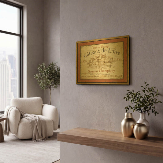 'French Wine Label II' By Daphne Brissonnet Gold Metal Wall Art