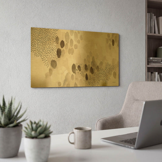 'Natural Abstract II' By Laura Horn Gold Metal Wall Art