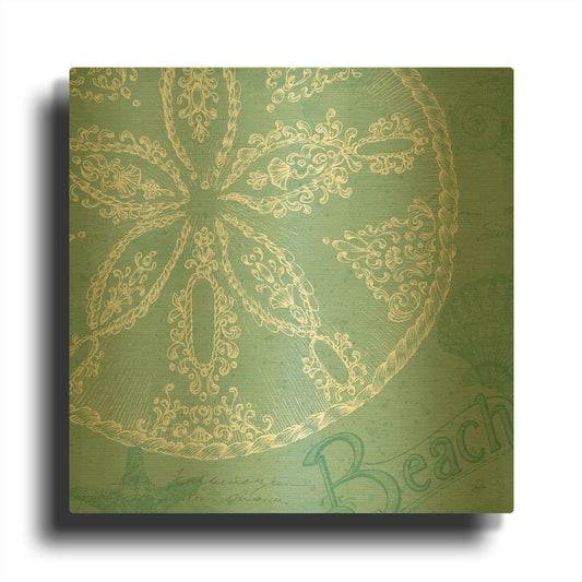 'Aqua Treasure II' By Daphne Brissonnet Gold Metal Wall Art