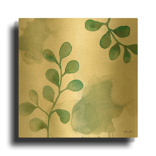 'Wood Land Walk II' By Laura Horn Gold Metal Wall Art