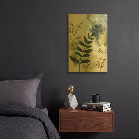 'Wood Land Walk V' By Laura Horn Gold Metal Wall Art