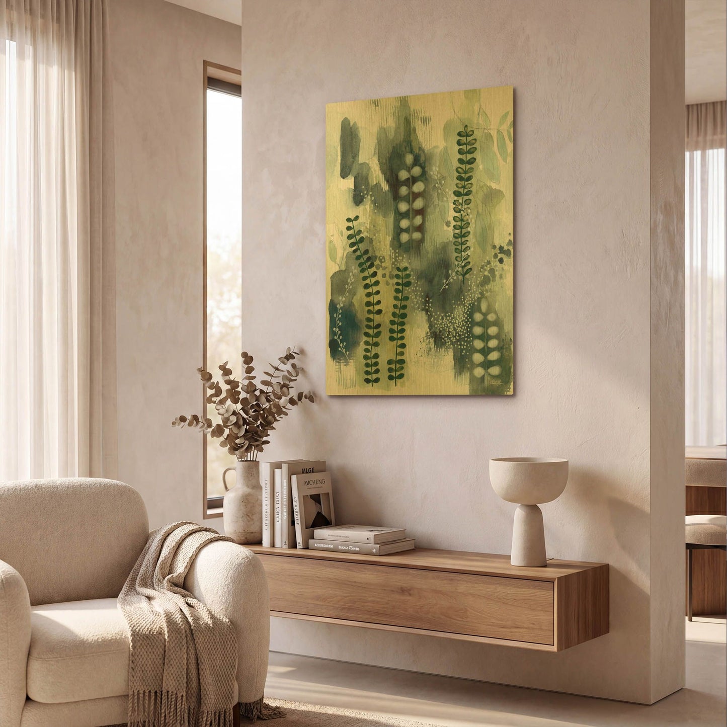 'Wood Land Walk VI' By Laura Horn Gold Metal Wall Art