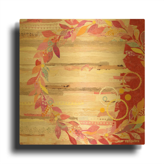 'Resting on Ones Laurels' By Kathy Ferguson Gold Metal Wall Art