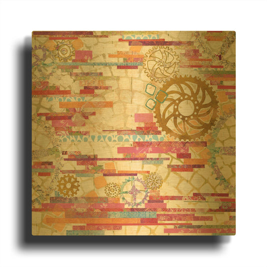 'EU Timetable I on White' By Kathy Ferguson Gold Metal Wall Art