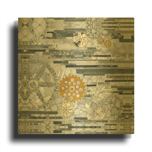 'EU Timetable II BW' By Kathy Ferguson Gold Metal Wall Art
