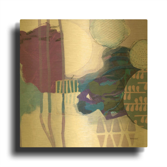 'Abstract Layers IV' By Kathy Ferguson Gold Metal Wall Art