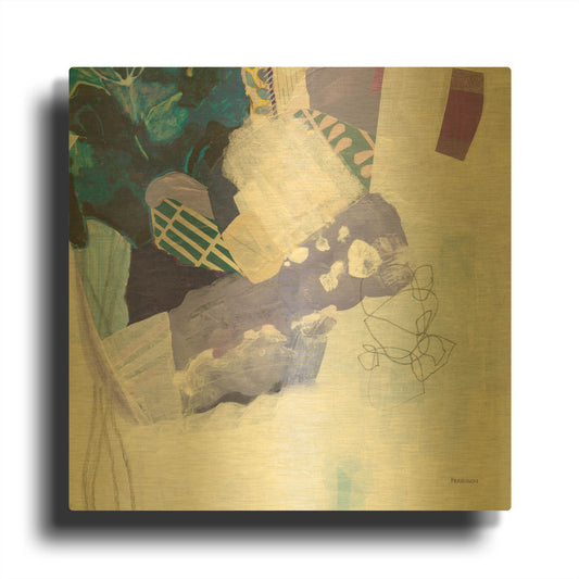 'Abstract Layers II' By Kathy Ferguson Gold Metal Wall Art