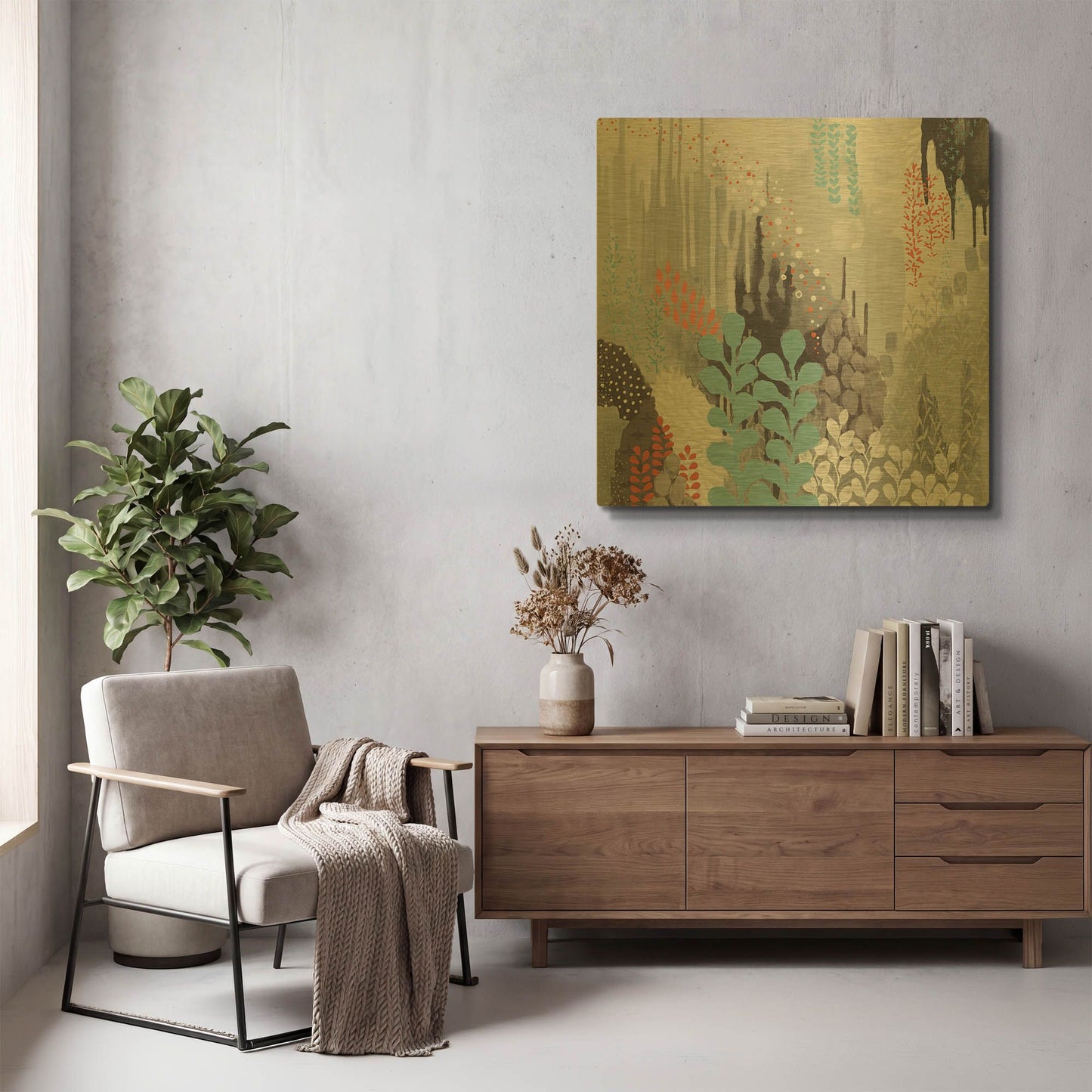 'Gray Forest II' By Kathy Ferguson Gold Metal Wall Art