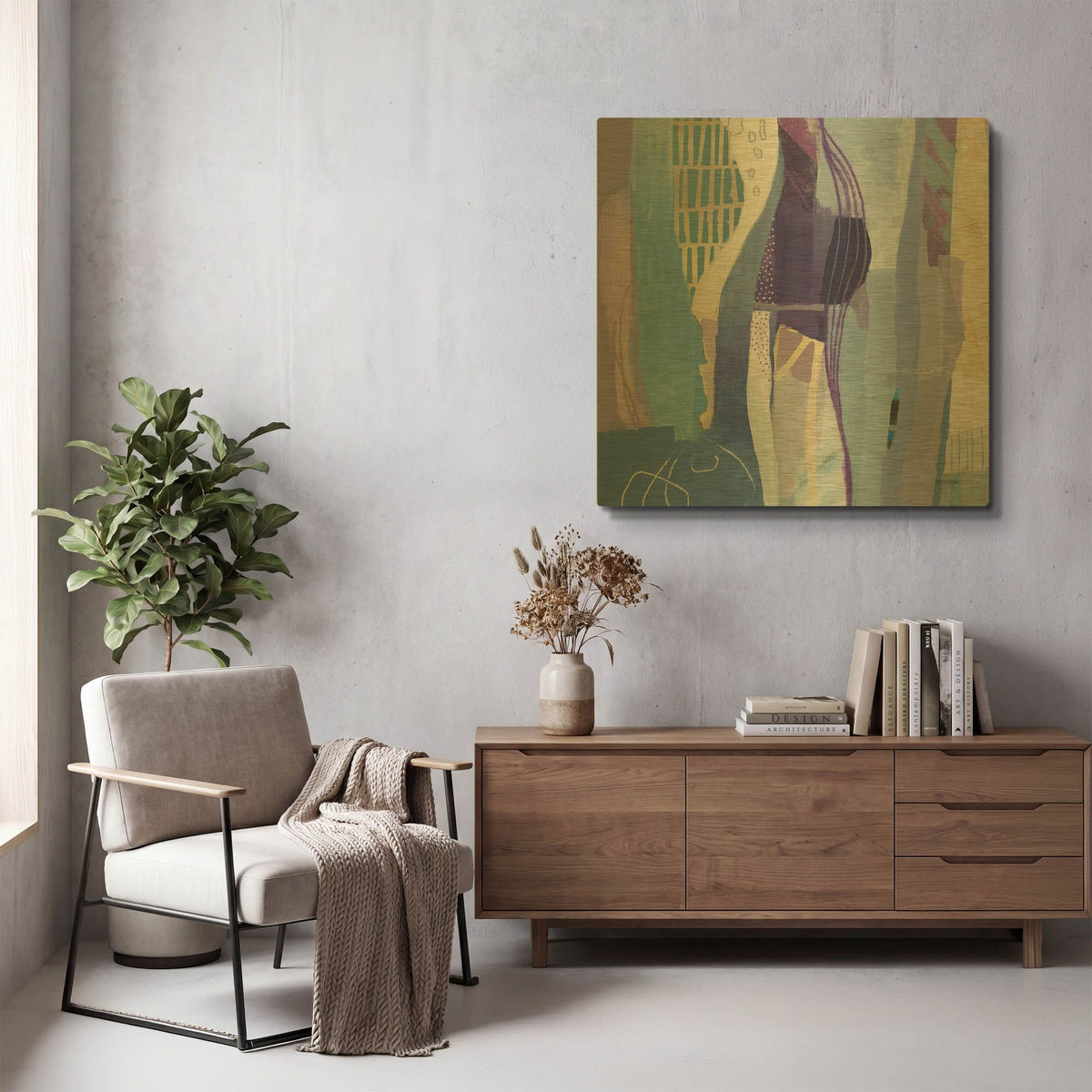 'Abstract Layers I' By Kathy Ferguson Gold Metal Wall Art