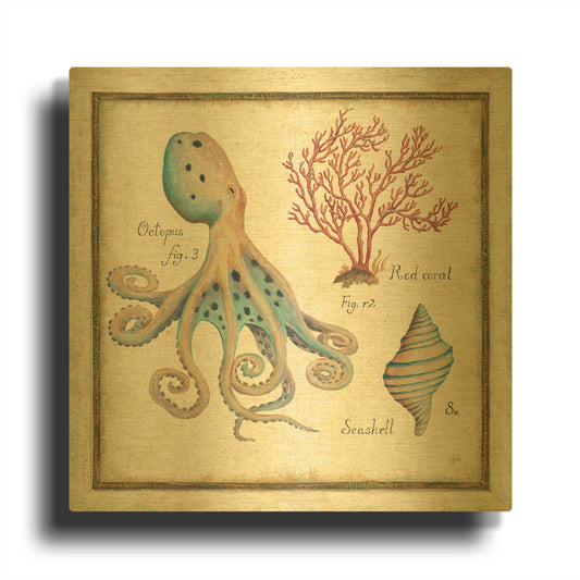 'Oceanography I' By Daphne Brissonnet Gold Metal Wall Art