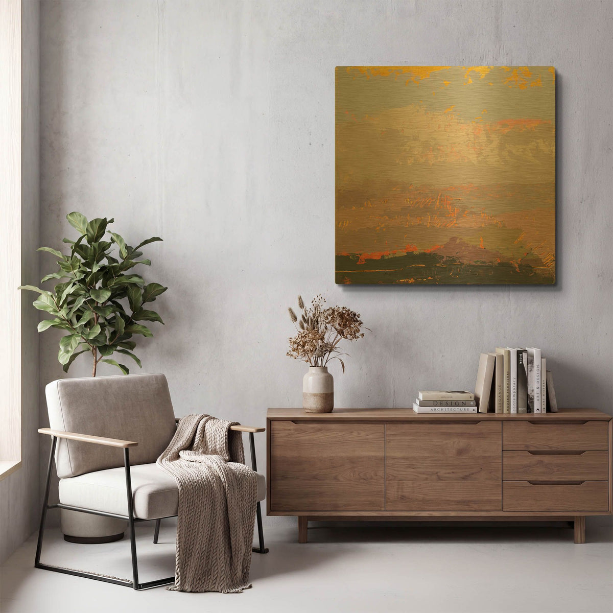 'Soft Day I' By Grainne Dowling Gold Metal Wall Art