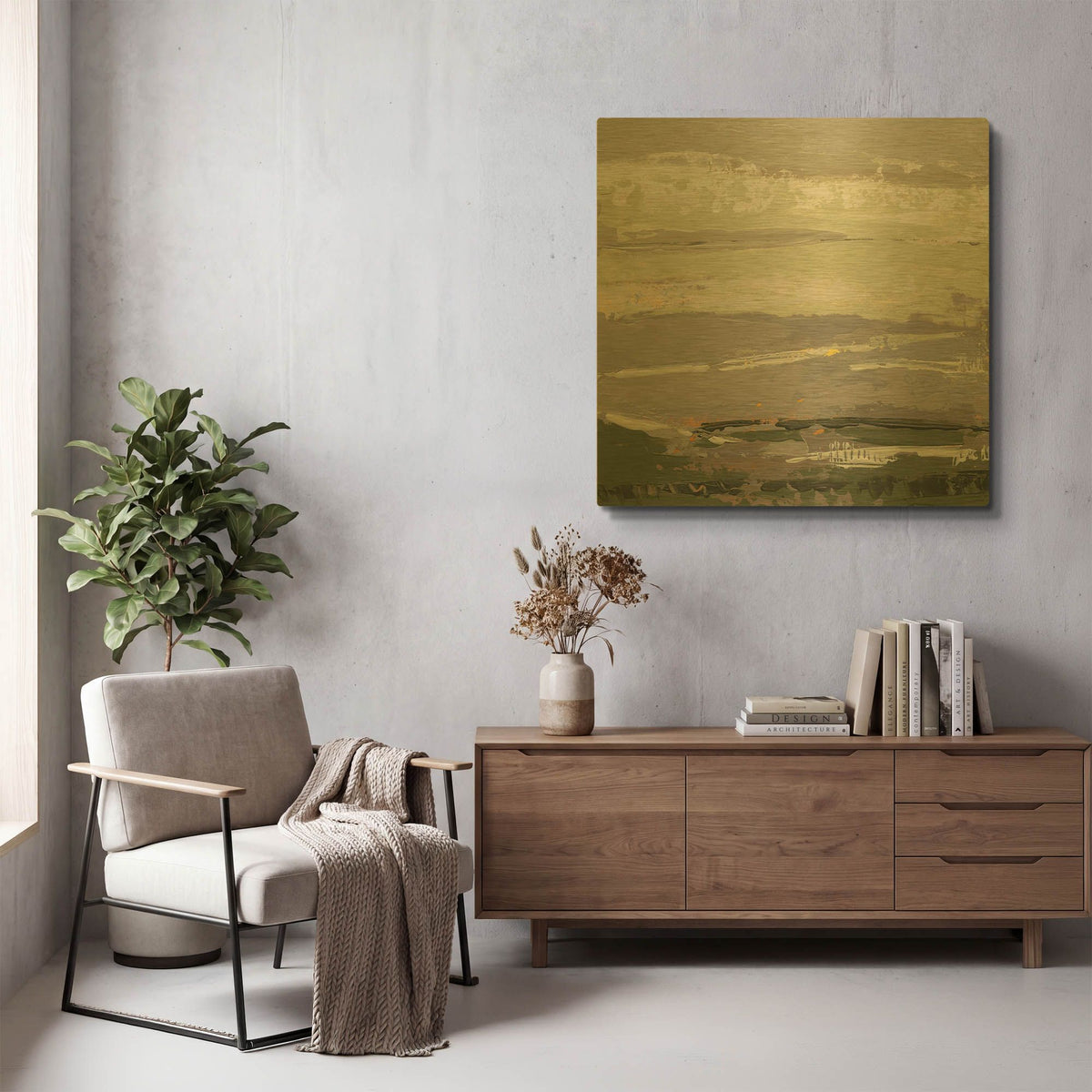 'Soft Day II' By Grainne Dowling Gold Metal Wall Art