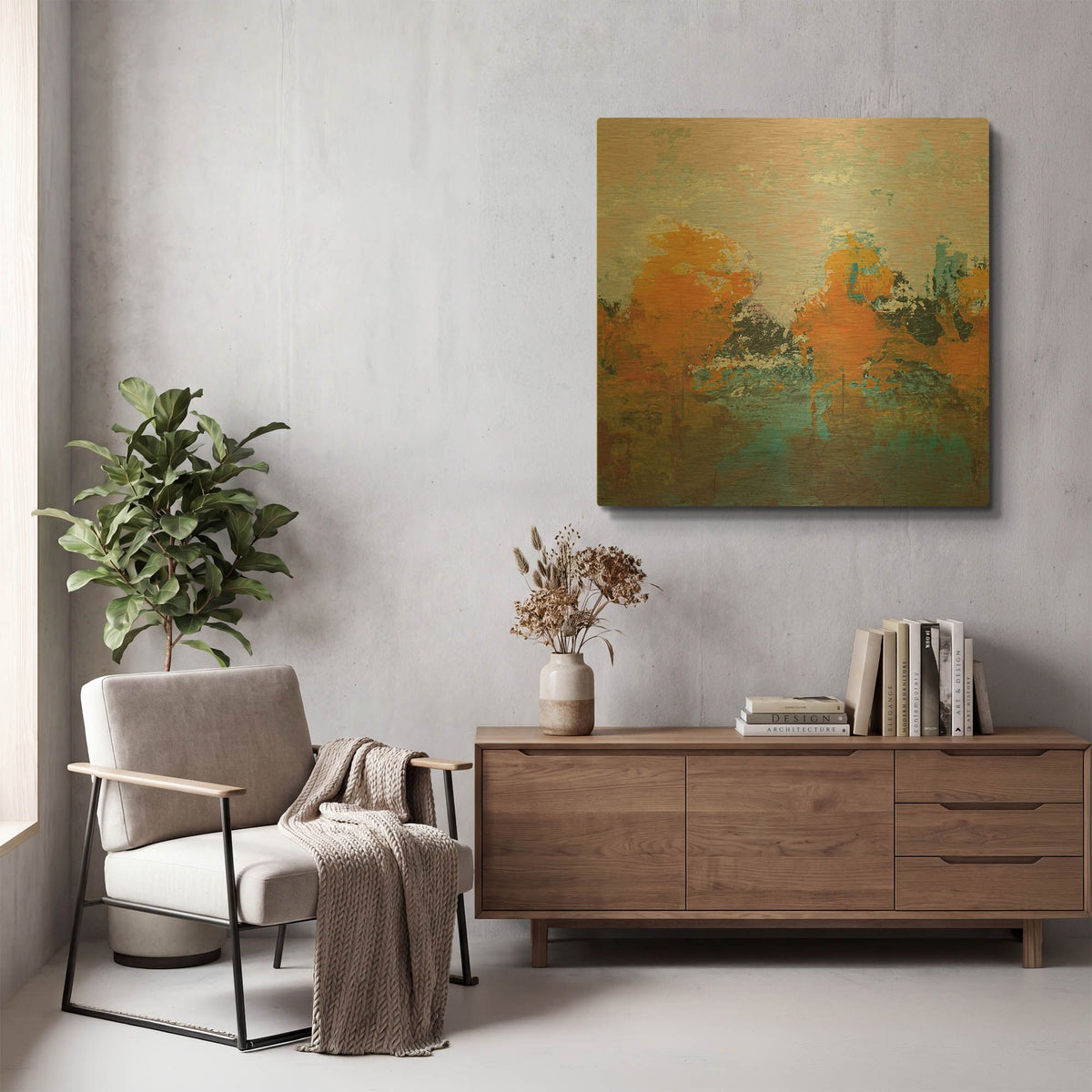 'Blackrath Light' By Grainne Dowling Gold Metal Wall Art