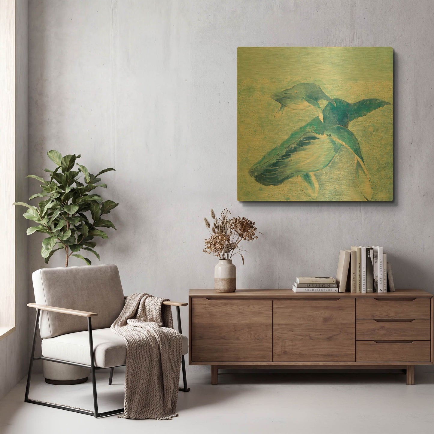 'Blue Mama' By Phyllis Adams Gold Metal Wall Art