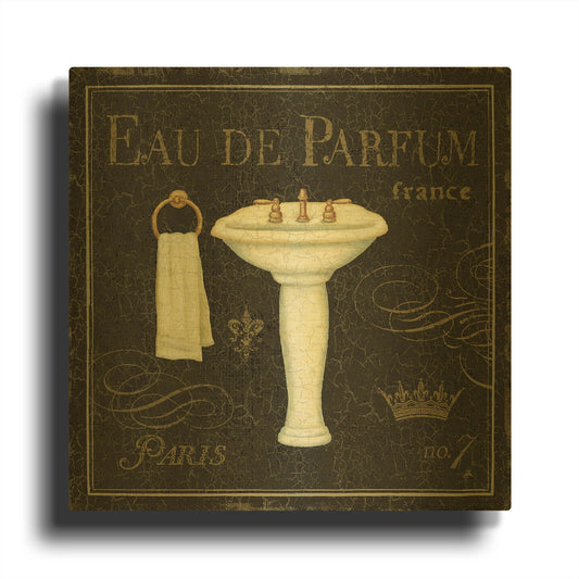 'Bain de Luxe III' By Daphne Brissonnet Gold Metal Wall Art