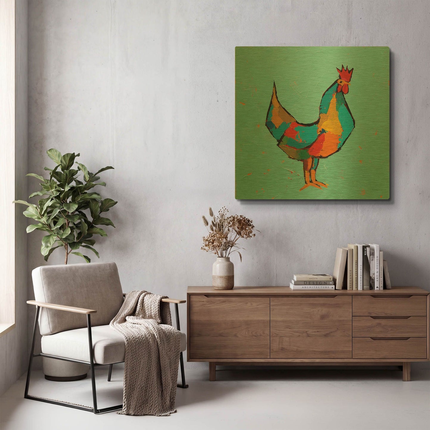 'The Strutter' By Phyllis Adams Gold Metal Wall Art