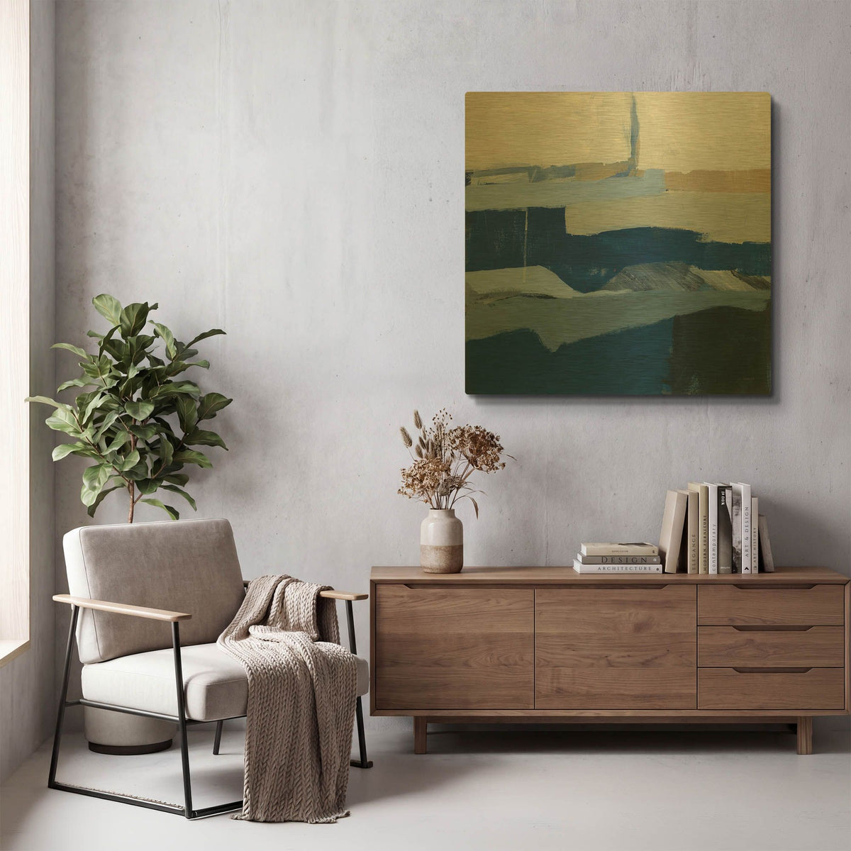 'Crisp Day' By Jo Maye Gold Metal Wall Art