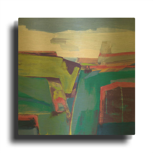 'Clear Day Bright' By Jo Maye Gold Metal Wall Art