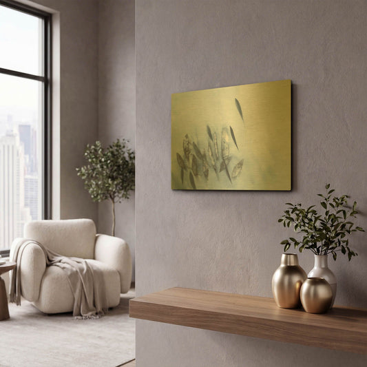 'Gently Waving' By Jo Maye Gold Metal Wall Art
