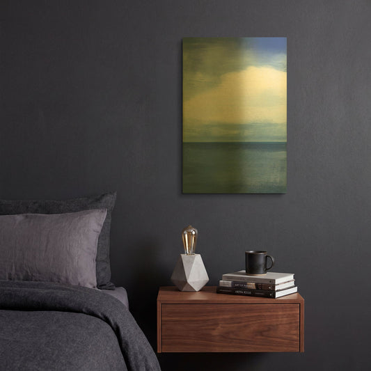 'Seascape I' By Jo Maye Gold Metal Wall Art