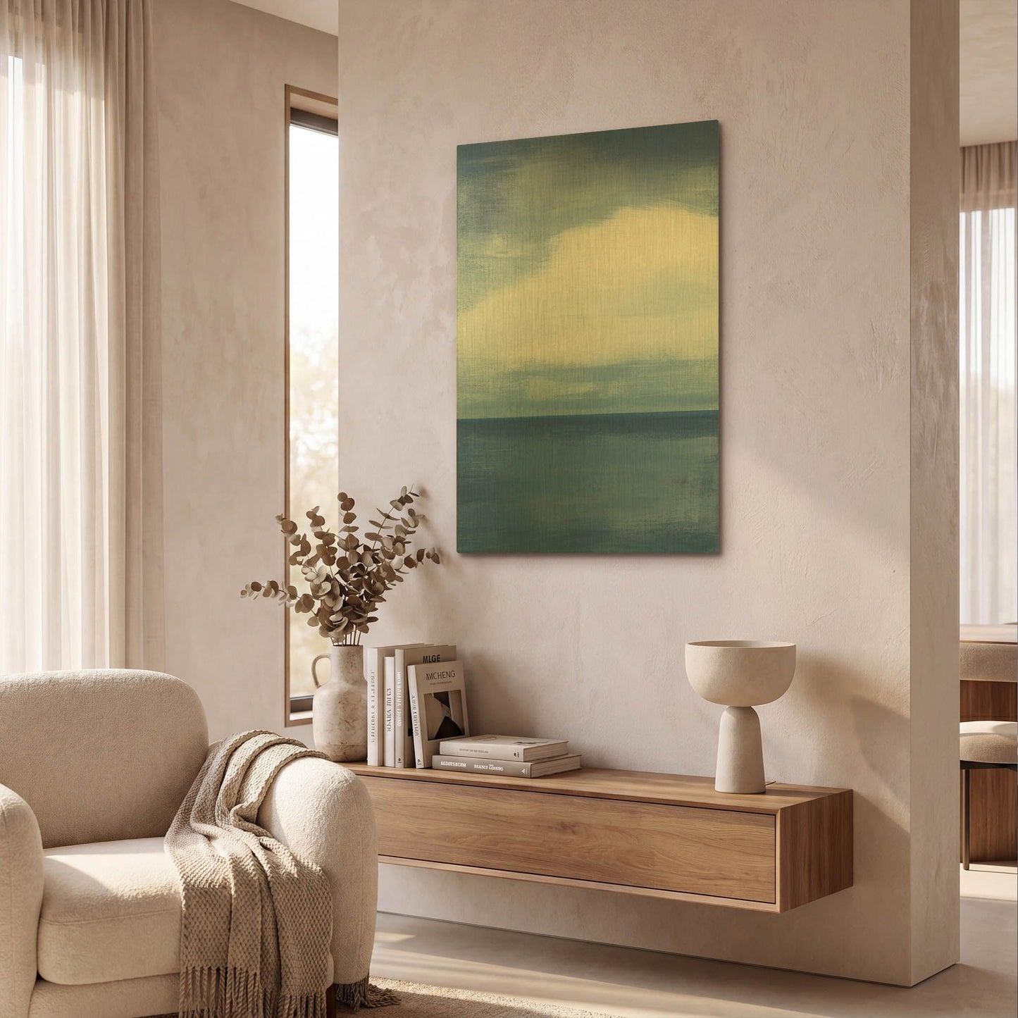 'Seascape I' By Jo Maye Gold Metal Wall Art