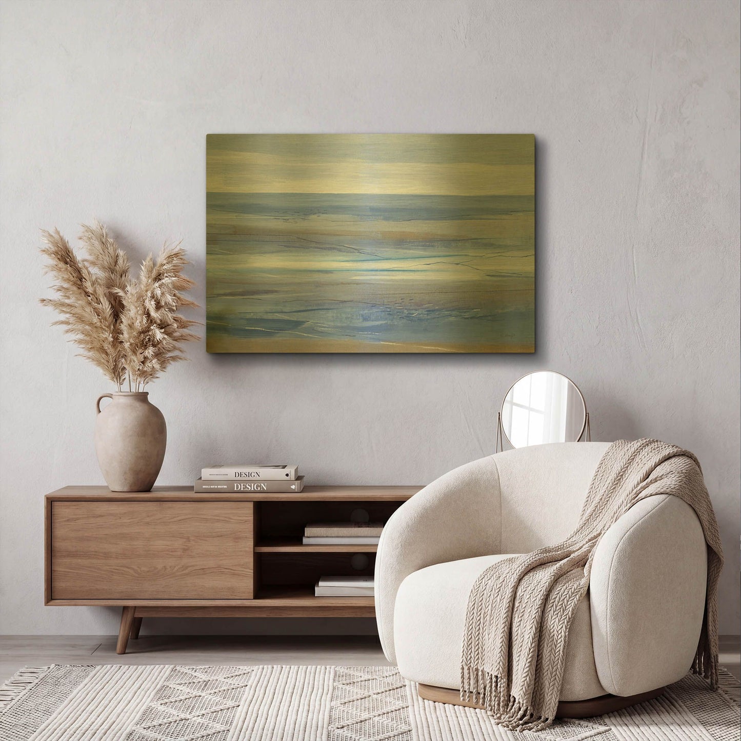 'Summer Morning' By Jo Maye Gold Metal Wall Art