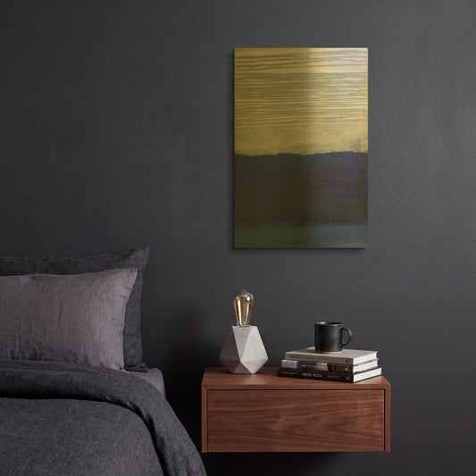 'Gray Haze' By Jo Maye Gold Metal Wall Art