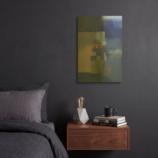 'Blue Dawn' By Jo Maye Gold Metal Wall Art