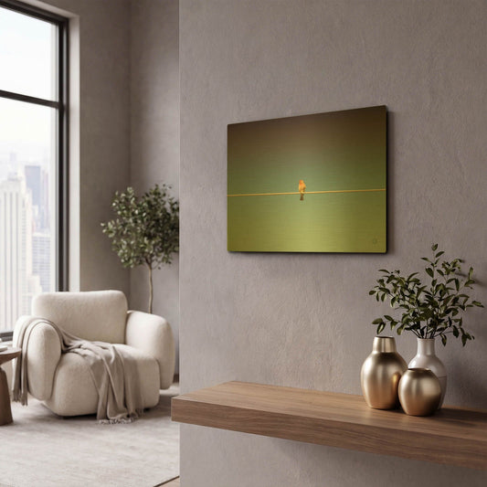 'Waiting' By Nathan Larson Gold Metal Wall Art