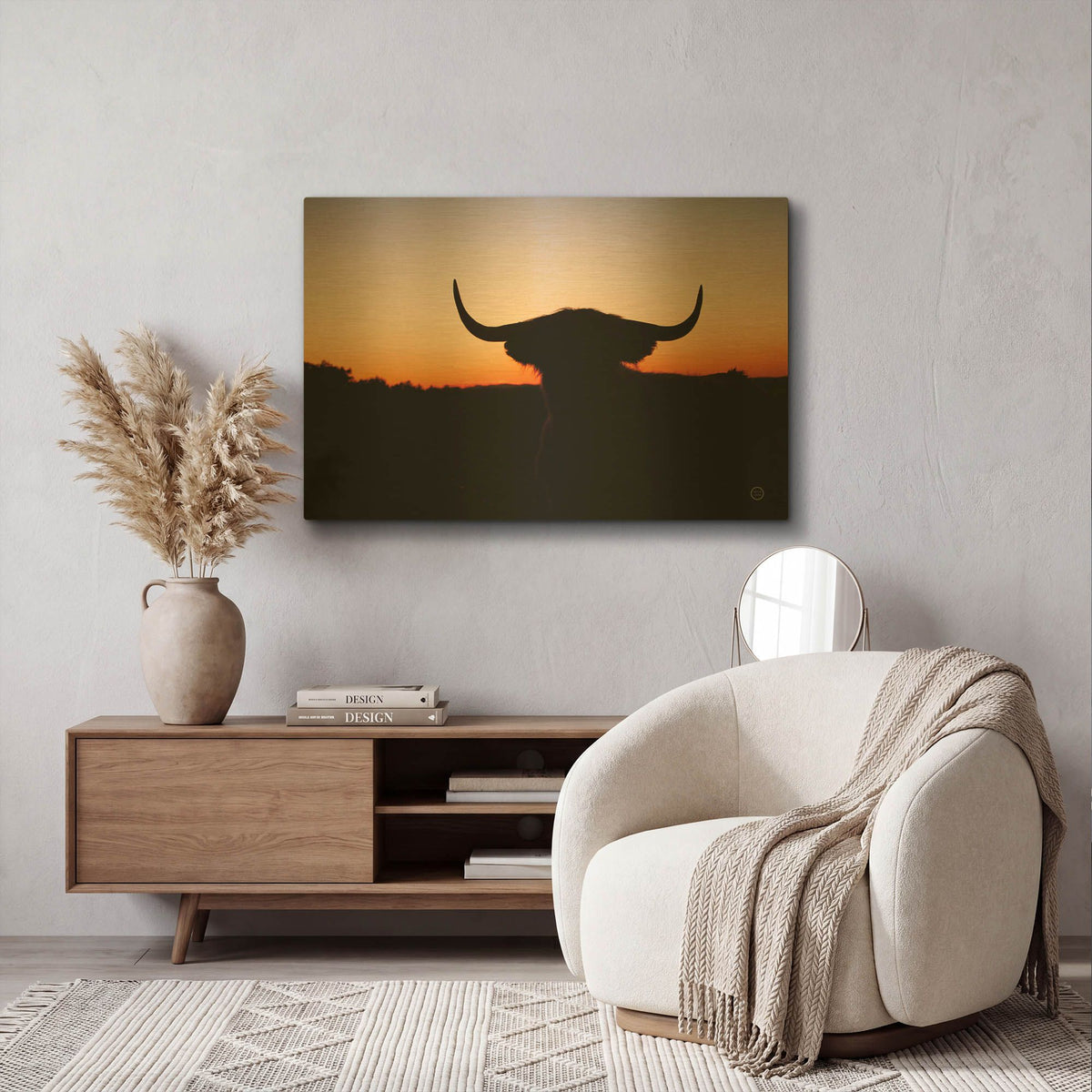 'Bull Set' By Nathan Larson Gold Metal Wall Art