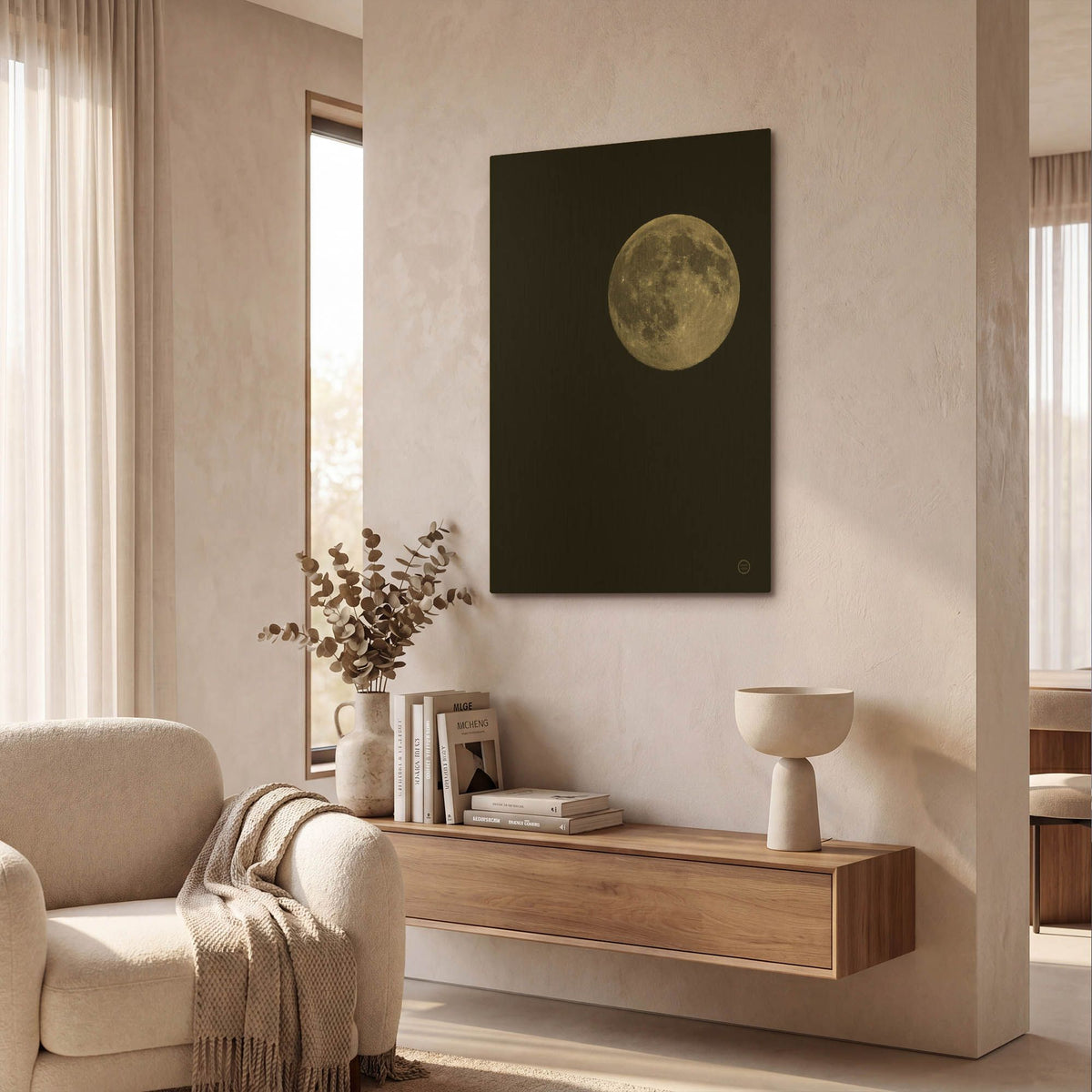 'Moon Detail I' By Nathan Larson Gold Metal Wall Art