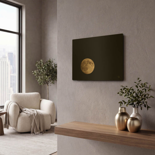 'Moon Detail II' By Nathan Larson Gold Metal Wall Art