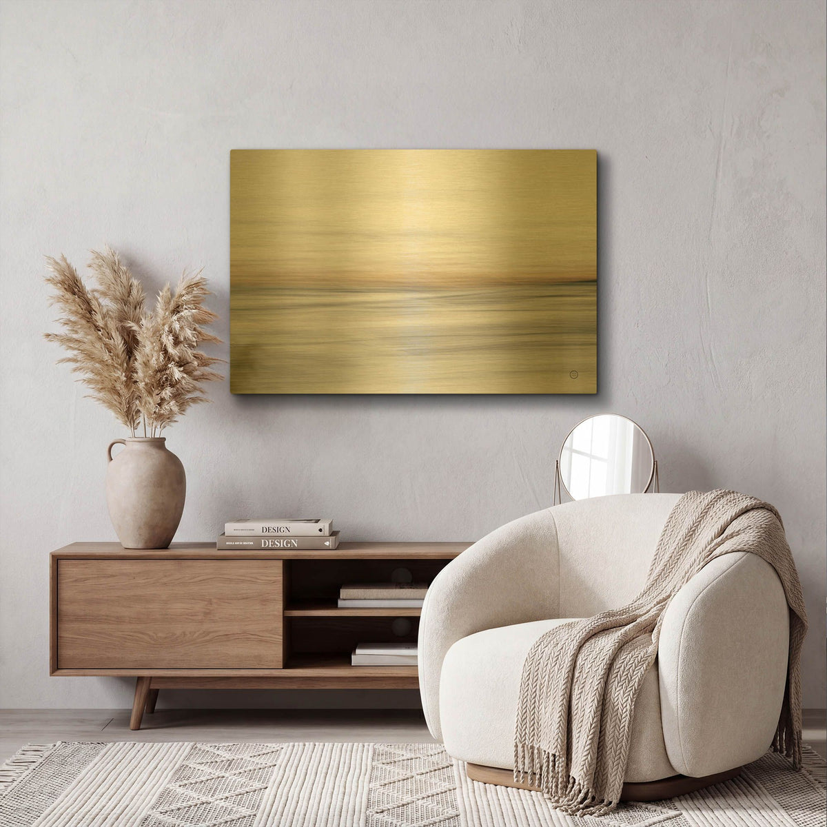 'Waves Move Me II' By Nathan Larson Gold Metal Wall Art