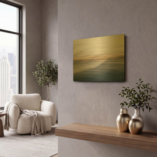 'Waves Move Me III' By Nathan Larson Gold Metal Wall Art