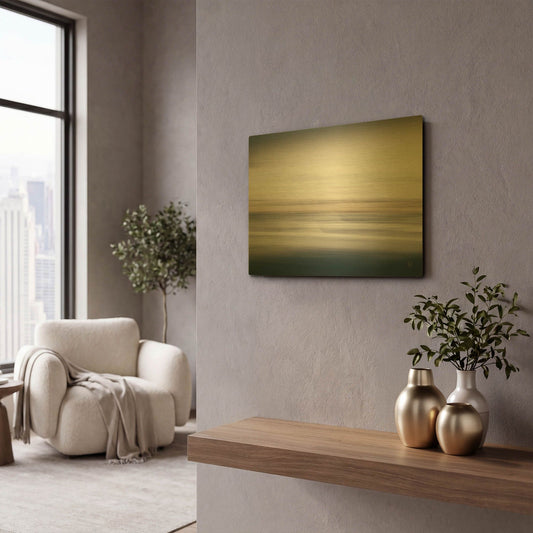 'Waves Move Me IV' By Nathan Larson Gold Metal Wall Art