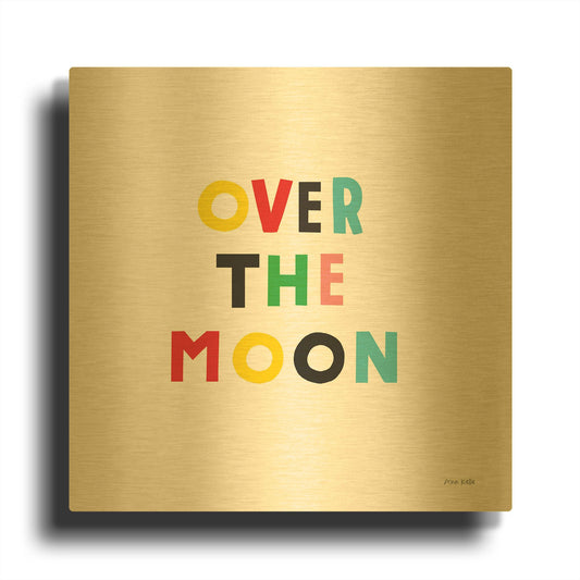 'Over the Moon' By Ann Kelle Gold Metal Wall Art
