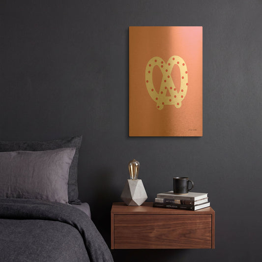 'Pretzel' By Ann Kelle Gold Metal Wall Art