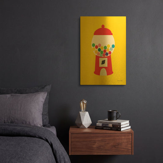 'Gumball Machine' By Ann Kelle Gold Metal Wall Art