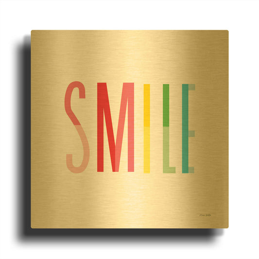 'Smile' By Ann Kelle Gold Metal Wall Art